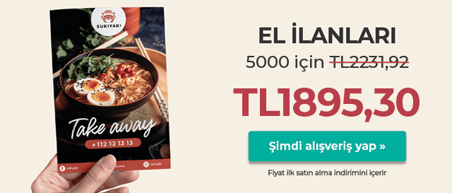 En uygun fiyatla el ilanı bastırın.. Yüksek kalite, hızlı teslimat.